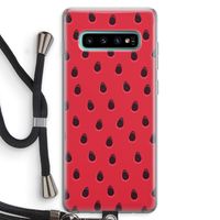 Watermelon: Samsung Galaxy S10 Plus Transparant Hoesje met koord
