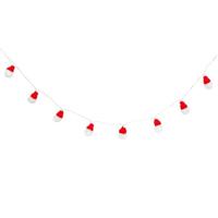 Kerst thema lichtsnoer - kerstmannetjes - 135 cm - 10 LED lampjes - batterij