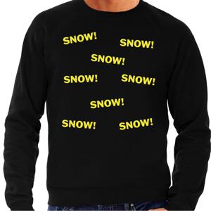 Apres ski sweater heren - SNOW! - zwart - glitter geel - wintersport - skieen/snowboarden