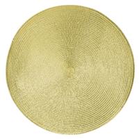 G. Wurm Placemat - rond - glimmend goud - 38 cm - geweven look - kunststof - decoratief - onderlegge