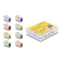 DeLOCK keystone module rj45 jack naar lsa cat 6a toolfree, 8 stuks (meerkleurig)