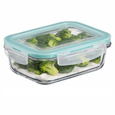 5Five Vershoudbakje met deksel - glas - luchtdicht - met clips - 21 x 15 x 7 cm - 1180 ml 5Five Vershoudbakje met deksel - glas - luchtdicht - met clips - 21 x 15 x 7 cm - 1180 ml