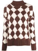 Plan C pull à motif géométrique - Marron