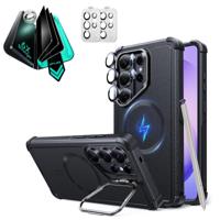 Galaxy S26 Ultra Bundle Cyber Tough Magnetic Case (Stash Stand) and Armorite® Privacy Screen Protector - Black