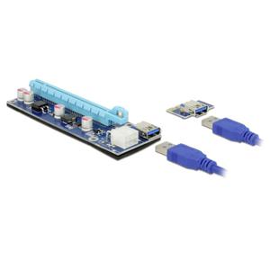 Delock PCIe Riser-kabel PCIe x16 bus, USB-A bus 0.60 m Blauw 41426