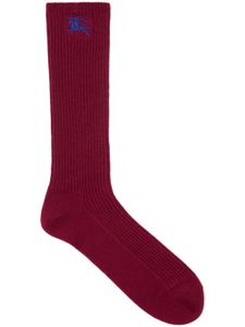 Burberry chaussettes en maille nervurée - Rouge