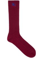 Burberry chaussettes en maille nervurée - Rouge