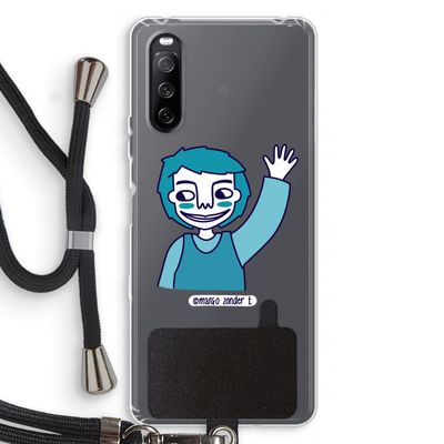 Zwaai: Sony Sony Xperia 10 III Transparant Hoesje met koord