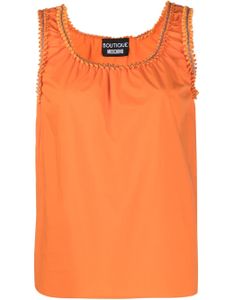 Boutique Moschino débardeur à bords festonnés - Orange