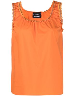 Boutique Moschino débardeur à bords festonnés - Orange