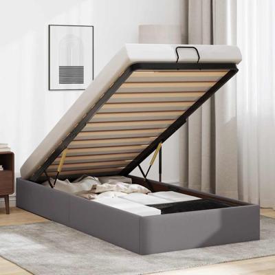 Bedframe zonder matras 90x200 cm kunstleer grijs