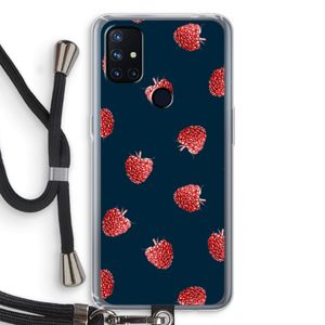 Framboosjes: OnePlus Nord N10 5G Transparant Hoesje met koord