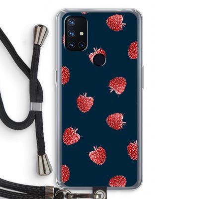 Framboosjes: OnePlus Nord N10 5G Transparant Hoesje met koord