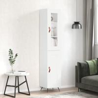 Hoge kast 34,5x34x180 cm bewerkt hout wit