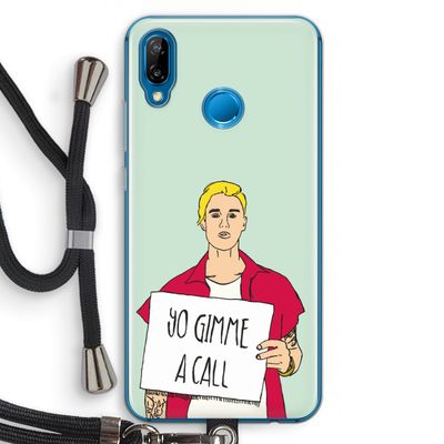 Gimme a call: Huawei P20 Lite Transparant Hoesje met koord
