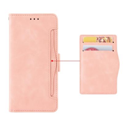 Portemonnee stijl huid gevoel kalf patroon lederen draagtas voor Google pixel 3a met aparte kaartsleuf (roze)