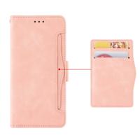 Portemonnee stijl huid gevoel kalf patroon lederen draagtas voor Google pixel 3a met aparte kaartsleuf (roze)