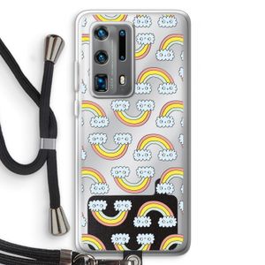 Regenboog: Huawei P40 Pro Plus Transparant Hoesje met koord