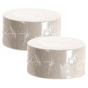 Top Art Steekschuim/oase - 2x - droog - Rond - grijs - D14 x H7 cm - voor bloemen - bloemstukken