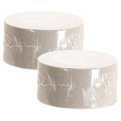 Top Art Steekschuim/oase - 2x - droog - Rond - grijs - D14 x H7 cm - voor bloemen - bloemstukken