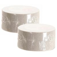 Top Art Steekschuim/oase - 2x - droog - Rond - grijs - D14 x H7 cm - voor bloemen - bloemstukken