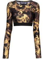 Versace Jeans Couture haut crop à imprimé baroque - Noir - thumbnail