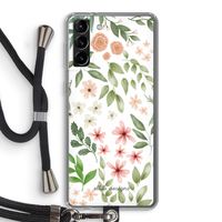 Botanical sweet flower heaven: Samsung Galaxy S21 Plus Transparant Hoesje met koord