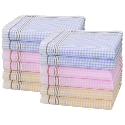 12 stuks - Dames zakdoeken Vintage Ruit - Katoenen en stoffen zakdoeken