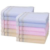 12 stuks - Dames zakdoeken Vintage Ruit - Katoenen en stoffen zakdoeken