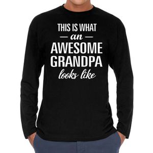 Awesome grandpa / opa cadeau shirt long sleeves heren