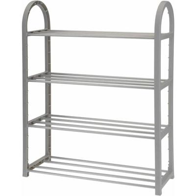 Schoenenrek - lichtgrijs - 50 x 19 x 65 cm - metaal - 4-laags - schoenenstandaard