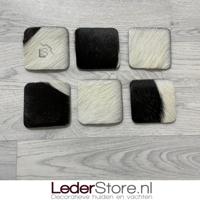 Geitenhuid onderzetters bruin zwart wit 10x10cm