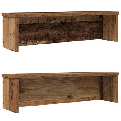 Keukenrekken stapelbaar 2 st 50x15x16 cm oud houtkleurig