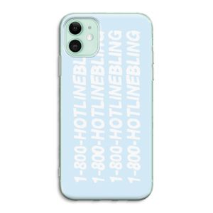 Hotline bling blue: iPhone 11 Transparant Hoesje
