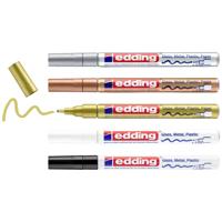 Edding Glanzlackmarker 4-751-5-999 Lakmarker Zwart, Wit, Goud, Zilver, Koper 2 mm, 4 mm