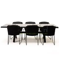 Tuinset Accor antraciet met Castilla negro kruispoot 240cm tafel