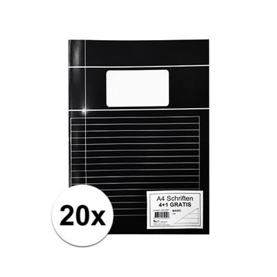 Schoolschriften - 10x stuks - zwarte kaft - A5 formaat - met lijntjes