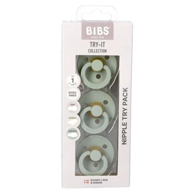 Bibs 1 Try Kit Sage 3 Verschillende Spenen