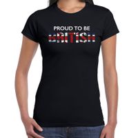 Verenigd Koninkrijk Proud to be British landen t-shirt zwart dames - thumbnail