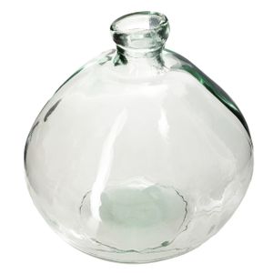 Atmosphera bloemenvaas Organische bol fles vorm - helder transparant - glas - H33 x D32 cm