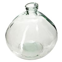 Atmosphera bloemenvaas Organische bol fles vorm - helder transparant - glas - H33 x D32 cm - thumbnail