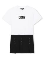 Dkny Kids robe plissée à logo imprimé - Blanc - thumbnail