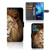 Motorola G8 Power Lite | Telefoonhoesje | Met pasjeshouder | Leeuw