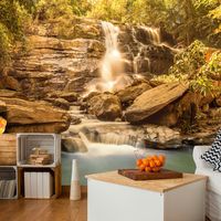 Zelfklevend fotobehang - Zonnige waterval , Premium Print - thumbnail