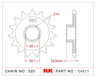 RK Sprocket 520 15z standard