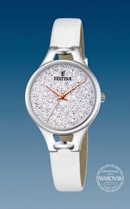 Horlogeband Festina F20334-1 / F16954-1 Leder Wit 10mm