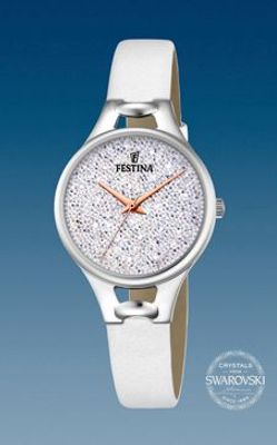 Horlogeband Festina F20334-1 / F16954-1 Leder Wit 10mm
