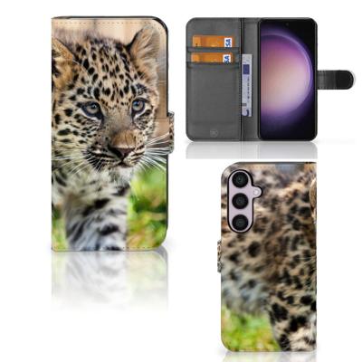 Samsung Galaxy S24 Plus | Telefoonhoesje | Met pasjeshouder | Baby Luipaard