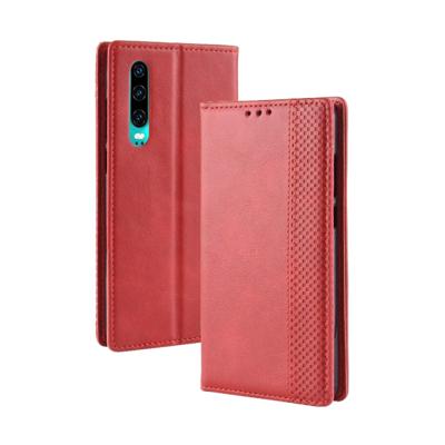 Magnetische gesp retro Crazy Horse textuur horizontale Flip lederen case voor Huawei P30 met houder & card slots & fotolijst (rood)