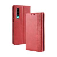 Magnetische gesp retro Crazy Horse textuur horizontale Flip lederen case voor Huawei P30 met houder & card slots & fotolijst (rood)